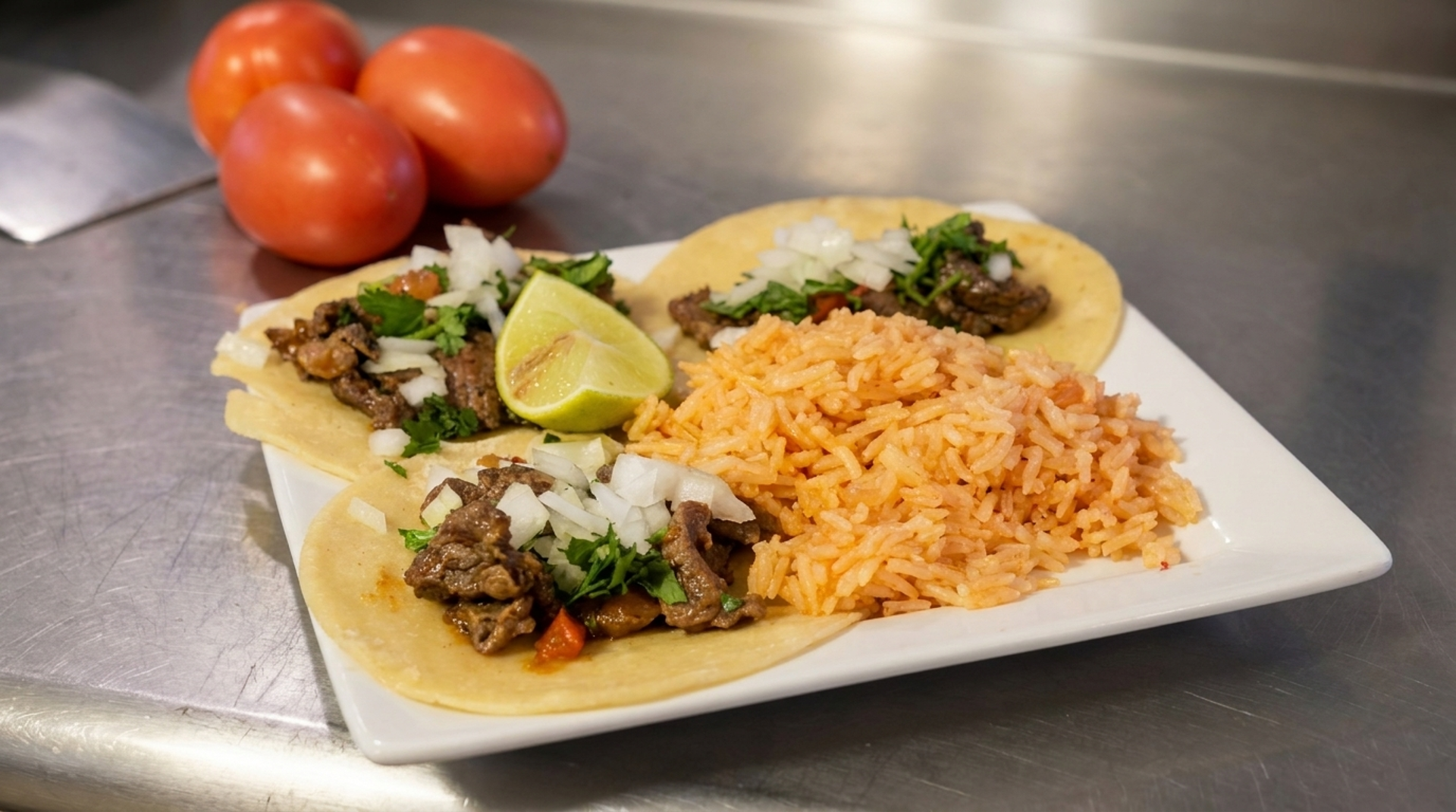 Fajita tacos and steak plates
