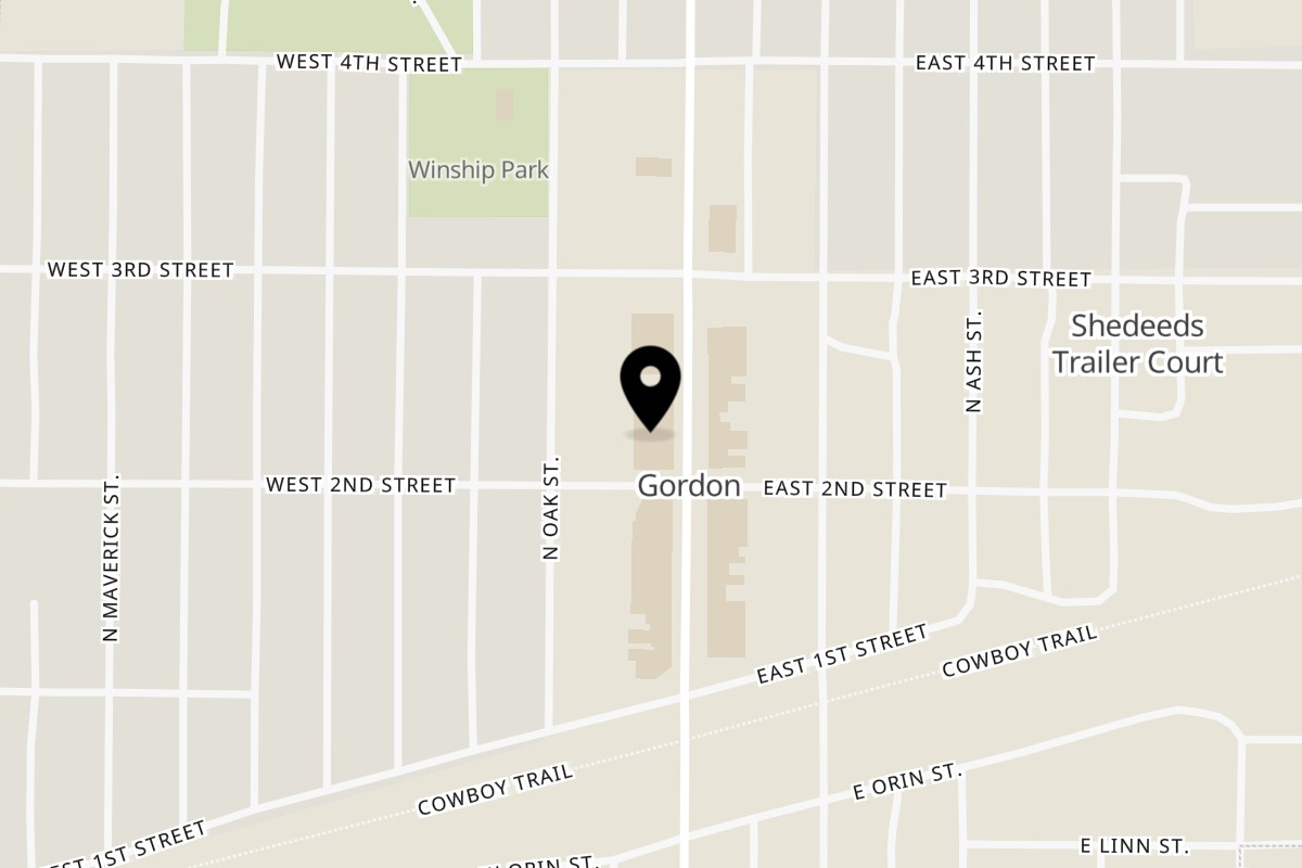 Map showing the location of La Huasteca Mexican Market on 206 N Main St in Gordon